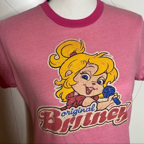 Junk Food Clothing Tops Junk Food Chipettes Original Britney Tee Pink